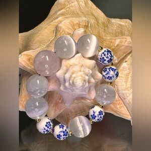 VENUS LIGHT NATURAL STONES  Bracelet size 7”